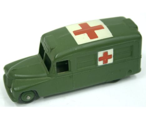  Scarce  Dinky Toys 30hm/624 Daimler Military Ambulance (USA Export issue) military green, red crosses on white backgrounds, 