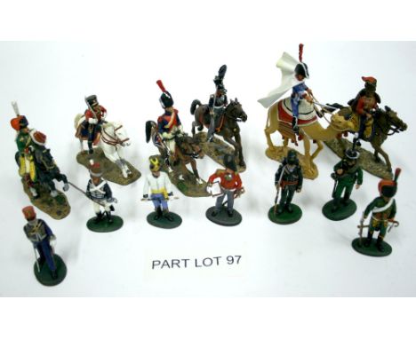 Fifty Delprado Collection Waterloo Figures, 1/32 scale quality painted figures ,25 mounted, 25 on foot, in near mint loose co