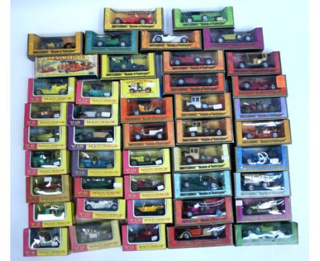 Quantity of Matchbox Models Of Yesteryears, 16 x pink/yellow boxes, including, Y1 Model T Ford,Y2 Renault,Y2 Prince Henry Vau