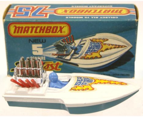 Matchbox Superfast Scarce 5b Seafire with TURQUOISE base instead of usual blue, also blue driver instead of yellow, model is 