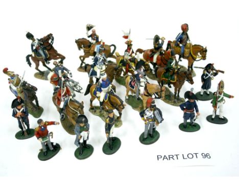 Fifty One Delprado Collection of The Napoleon Wars Waterloo Figures, 1/32nd scale quality painted, 25 mounted figures, 26 foo
