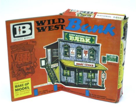 Britains 4724 Wild West Make Up Model National Bank, clip together plastic building, with instructions and decals,in excellen