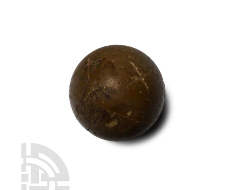 8th-7th century BCE. Spherical weight with letters inscribed and flat top and base. Hendin, Ancient Scale Weights -; Pondera 