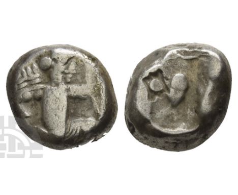 Circa 420-375 BC. Lydo-Milesian standard. Sardes or subsidiary mint. Type IV (middle) B. Persian king or hero, wearing kidari