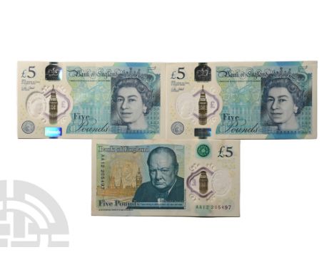 2015. Portrait of Queen Elizabeth II at right, Bank of England in centre, image of Elizabeth Tower (housing Big Ben) over tra