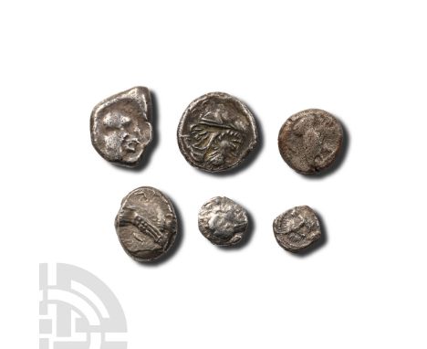 5th-4th century BC. Including fractions from Arabia, Judaea and a reproduction.  18.25gr total (). [6]Near Very Fine to Very 