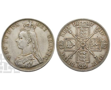 1837-1901. London mint. Dated 1887. Design by Joseph Edgar Boehm. VICTORIA DEI GRATIA, crowned, veiled and draped bust to lef