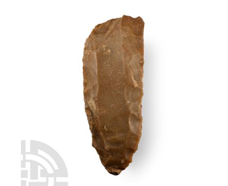Neolithic to Early Bronze Age, circa 6000-4500 B.P. Substantial 'livre de beurre' core with evidence of many flakes removed; 