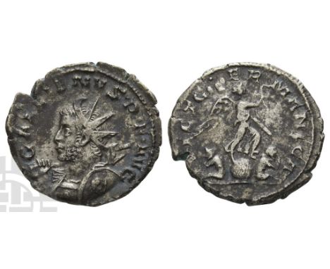 AD 253-268. Colonia Agrippinensis mint; struck AD 258-259. GALLIENVS P F AVG, radiate and cuirassed bust to left, holding shi