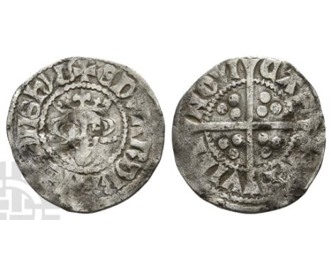 1272-1307. Newcastle Upon Tyne mint. Class 10ab. + ЄDWARD R ANGL DNS hyB, crowned facing bust around bust / VILL NOVI CAS-TRI