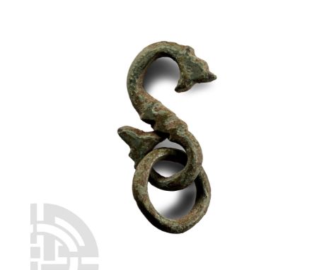 4th century A.D. Comprising an S-shaped hook with La Tène detailing and a suspension ring trapped by the bending of one of th