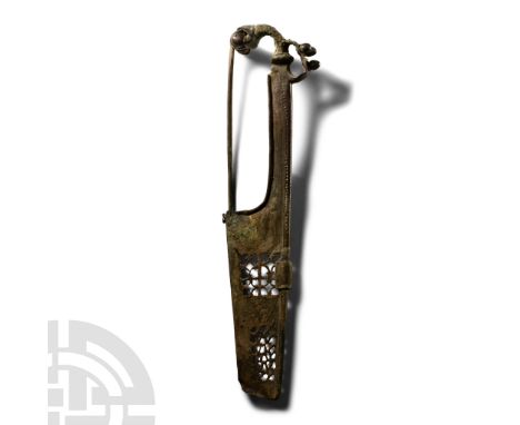 1st century A.D. Flügelfibeln type bow-brooch with spring and pin, trumpet-shaped finial with opposed knops on the curved hor