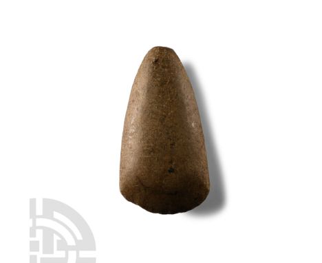 Neolithic Period, circa 6000 B.P. Fully polished; with old collector's label 'Collection Boisgonlier' and inked accession num