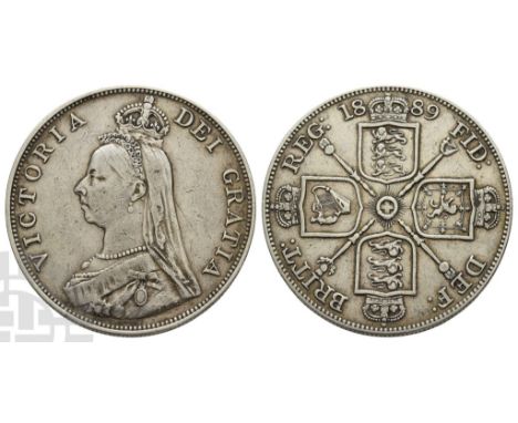 1837-1901. London mint. Dated 1889. Design by Joseph Edgar Boehm. VICTORIA DEI GRATIA, crowned, veiled and draped bust to lef