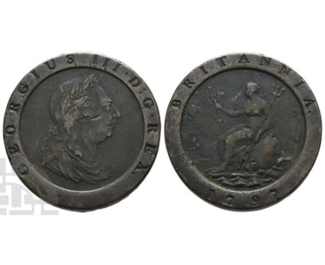 1760-1820. Soho (Birmingham) mint. Dated 1797. 'Cartwheel' type. Designs by Conrad Heinrich Küchler. GEORGIUS III • D : G • R