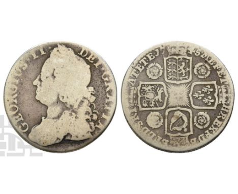 1727-1760. Dated 1745. GEORGIUS • II • DEI • GRATIA •, laureate and draped bust to left / M • B • F • ET H • REX • F • D • B 