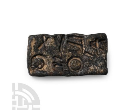 BRONZE TO IRON II AGE, CIRCA 12TH-6TH CENTURIES B.C. In the form of a rectangular, inscription in Paleo-Hebrew or Phoenician 