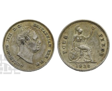 1830-1837. Royal mint. Dated 1836. Designs by William Wyon and Jean Baptiste Merlen. GULIELMUS IIII D:G: BRITANNIAR: REX F:D: