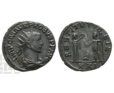 AD 276-282. Antioch mint; struck AD 281. 7th officina. IMP C M AVR PROBVS P F AVG, radiate, draped and cuirassed bust to righ