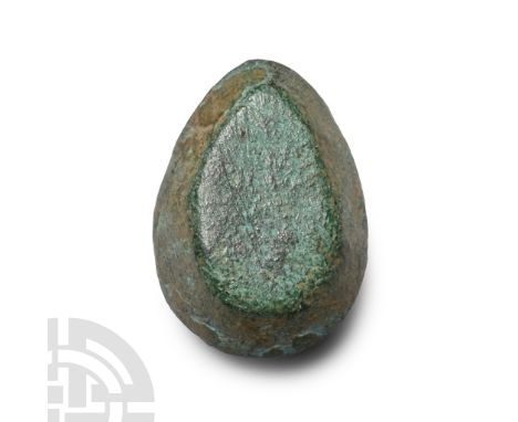 1st millennium B.C. Carinated in profile with faceted section.  8.4 grams, 17 mm (5/8 in.). [No Reserve]From the collection o