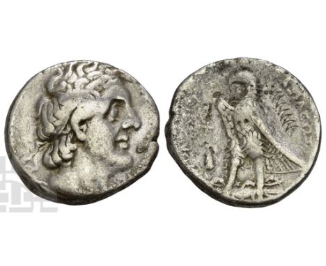 285-246 BC. Tyre mint. Undated issue, struck circa 274 BC. Diademed head to right, wearing aegis / [ΠΤΟΛEΜΑΙOΥ] ΒΑΣΙΛΕΩΣ, eag