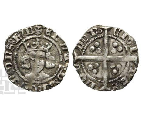 1327-1377. London mint; i.m: cross 5. Fourth Coinage, Treaty Period; struck 1361-1369. ☩ • ЄDWARD ◦◦ ANGL ◦◦ R ◦◦ DNS ◦◦ ҺУB,