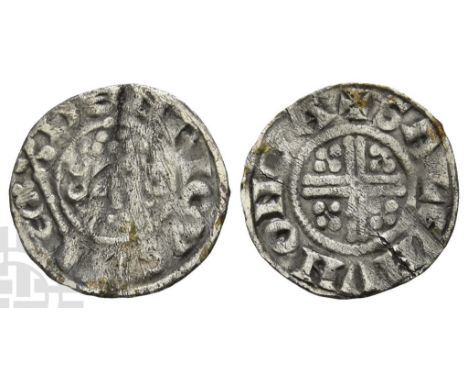 1216-1272. Canterbury mint. Salemun, moneyer. Class VIIb1, circa 1222-1236. ҺЄNRICVS R-ЄX, facing crowned head holding cross-