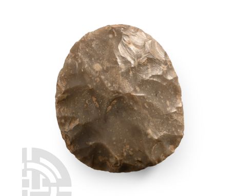 Neolithic Period, circa 6th-4th millennium B.C. Ovate in plan and lentoid in section. Cf. MacGregor, A. (ed.), Antiquities fr