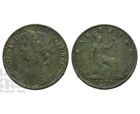 1837-1901. Birmingham (Heaton) mint. Dated 1875. 'Bun Head' type. VICTORIA D: G: BRITT: REG: F: D:(half stop), laureate and d