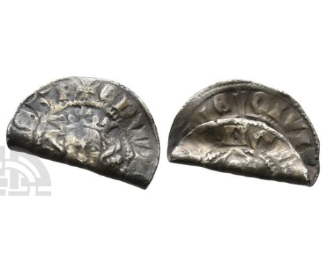 1272-1307. Durham mint. Class 10. + ЄDWARD R ANGL DNS hyB, crowned facing bust / CIVI-[TAS DVR]-EME, long cross with three pe