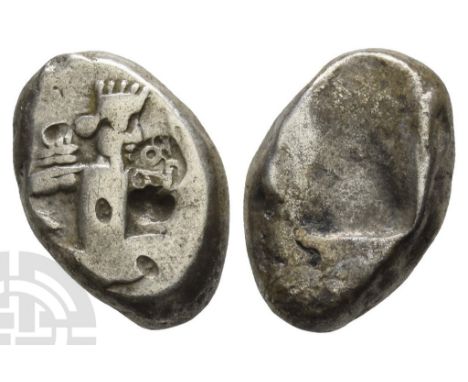 Circa 420-375 BC. Lydo-Milesian standard. Sardes or subsidiary mint. Type IV (middle) B. Persian king or hero, wearing kidari