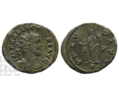 AD 293-296. 'C' (Camulodunum?) mint. IMP C ALLECTVS P F AVG, radiate, draped and cuirassed bust to right / PROV[I]D AVG, Prov