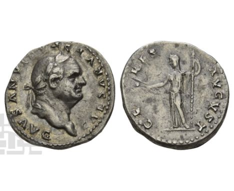AD 69-79. Rome, mint; struck AD 77-78. CAESAR VESPASIANVS AVG, laureate head to right / CE-RES AVGVST, Ceres standing to left