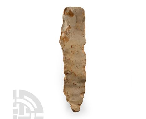 Neolithic Period, 8th-2nd millennium B.C. Slender two-edged scraper blade.  178 grams, 18.1 cm (7 1/8 in.). [No Reserve]From 