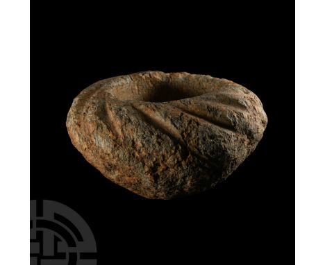 2nd millennium B.C. Of conical profile with raised ropework detailing to the broad shoulder. Cf. similar in Karetsou, A. et a