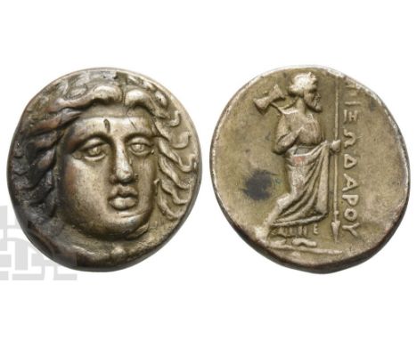 20th century AD. For prototype: Halikarnassos mint, circa 341/0-336/5 BC. Laureate head of Apollo facing, turned slightly to 