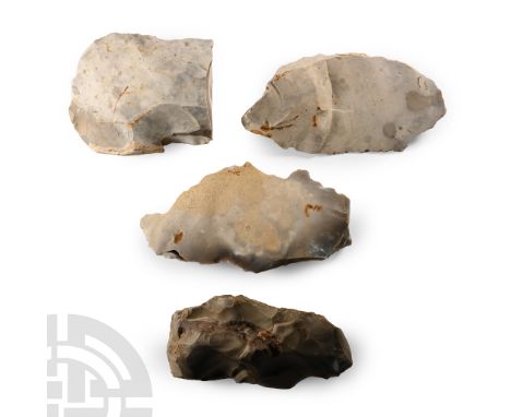 Neolithic Period, 4th-2nd millennium B.C. Mainly triangular in section with some cortex to surface; inked find spot legend 'T