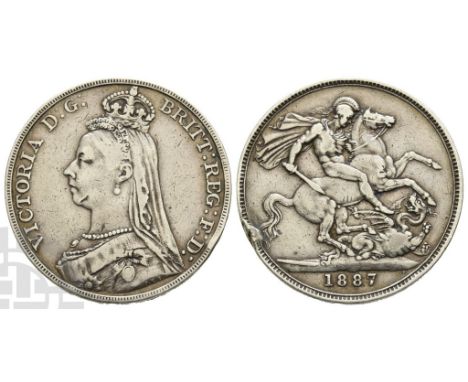 1837-1901. London mint. Dated 1887. Jubilee head type. Designs by Joseph Edgar Boehm and Benedetto Pistrucci. VICTORIA D : G 