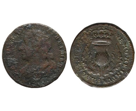 1649-1685. Edinburgh mint. Dated 1677. CAR · II · D · G · SCO · · AN · FR · ET · HIB · R ·, laureate and draped bust to left 
