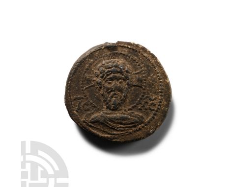 AD 893-927.&nbsp;IC XC to right and left of bust of Christ facing with nimbate cross behind head, pellet in each limb of nimb