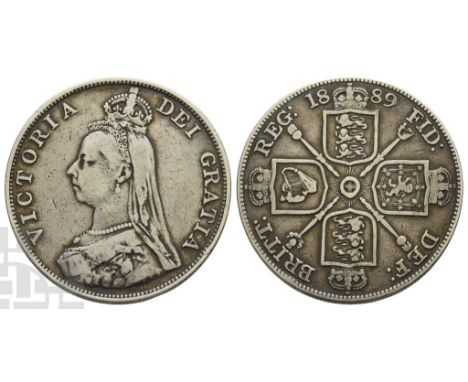 1837-1901. London mint. Dated 1889. Design by Joseph Edgar Boehm. VICTORIA DEI GRATIA, crowned, veiled and draped bust to lef