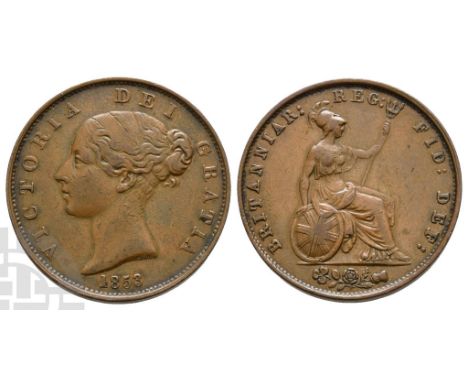 1837-1901. Royal Mint. Dated 1853. Design by William Wyon. VICTORIA DEI GRATIA, young head of Victoria to left; W:W. in small