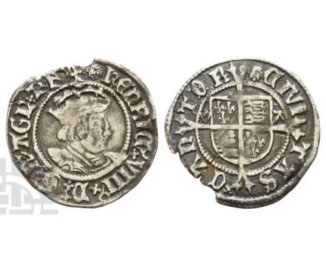 1509-1547. Canterbury mint; i.m: uncertain 121. William Warham, archbishop. Second coinage; struck 1526-1532. (Uncertain i.m)