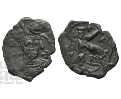 AD 695-698. Constantinople mint. Dated RY 1 (AD 695/6). Uncertain officina. Crowned facing bust, holding globus cruciger with