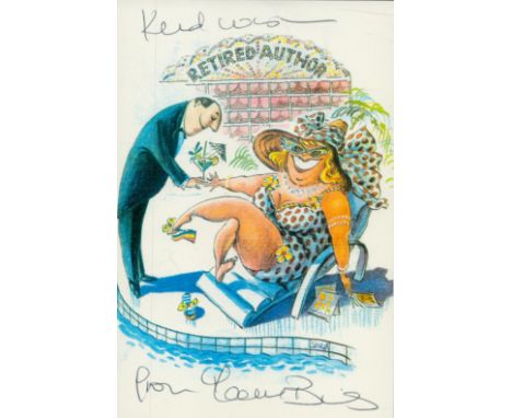 Author Maeve Binchy signed 6 x 4 inch colour Retired Author postcard Irish novelist, playwright, short story writer, columnis