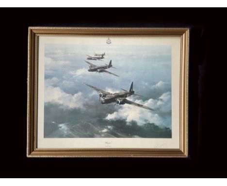 Wellington by Robert Taylor, World War II Signed Print Signed by WW2 Dambuster Bill Townsend In Pencil Housed in brown frame,