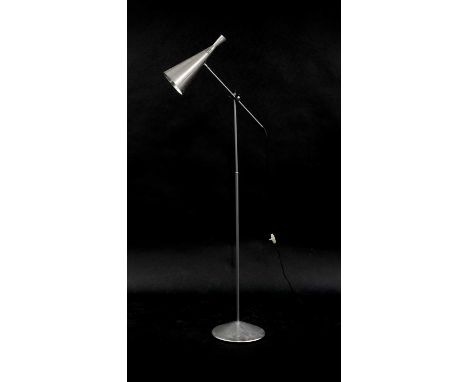 An adjustable standard lamp,1960s, by Maclamp, with a tapered shade, 142cm highCondition report: Some knocks to the base of t