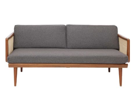 A France &amp; Daverkosen 'FD451' teak daybed,1950s, Danish, designed by Peter Hvidt and Orla Mølgaard, raised on tapering le