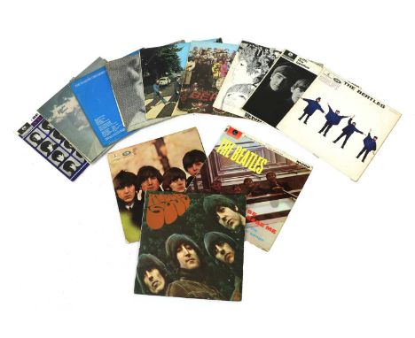 A collection of The Beatles vinyl records and ephemera,comprising a Decca contract pressing mono version of 'Please Please Me