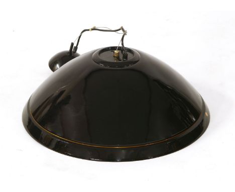 A Murano de Majo cased glass light pendant, with an amber horizontal band, 56cm diameter